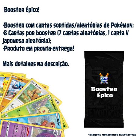 Booster Pokémon Com Carta V Garantida em JP - Booster Épico - Copag - Deck  de Cartas - Magazine Luiza