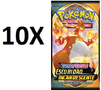 Cartas Pokemon Booster 10 Pacotes Escuridao Incandescente