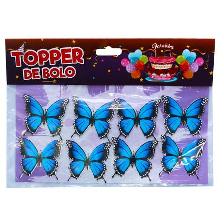 5pcs/set, Decoração de bolo de borboleta de papel plástico