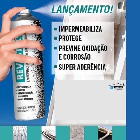 Imagem de Borracha Líquida Spray Impermeabilizante Branco Revestik 400ml - TBR Adesivos