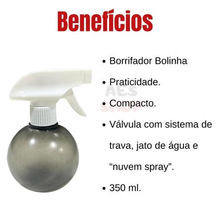 Imagem de Borrifador Bolinha 350ml Pulverizador Jato e Nuvem 6 unid