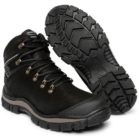 Imagem de Bota Adventure Coturno Couro Masculina Moda Casual Sola Tratorada Cano médio Modelo Robusta Estilosa