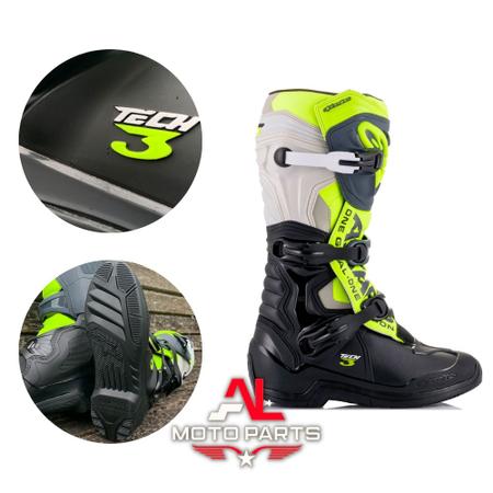 Imagem de Bota Alpinestars Tech 3 Preto Cinza Amarelo Fluor