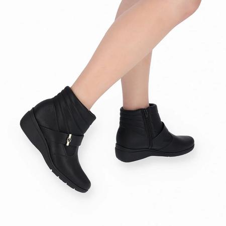 Bota Anabela Feminina Cano baixo Ortop dica Maxi Piccadilly 117087