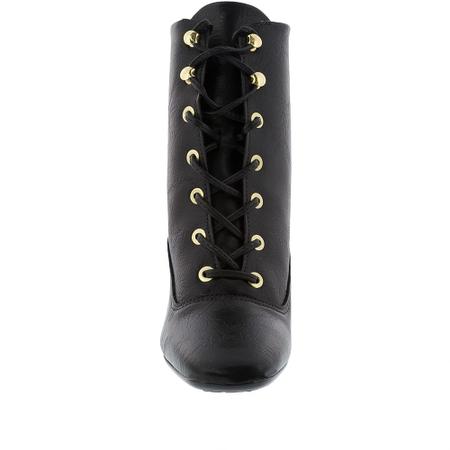 Bota Ankle Boot Vizzano Salto Reto com Ilh s Preto 3078102 Ankle