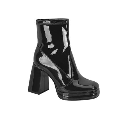 Bota Beira Rio Feminino Ziper Sem Cadar o Verniz 9080 101 Bota