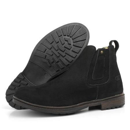 Imagem de Bota Botina Couro Masculino Cano Curto Elástico Moda Resistente Confortável