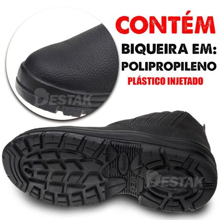 Bota Botina De Couro P Seguran a Com Bico De Pl stico PVC EPI