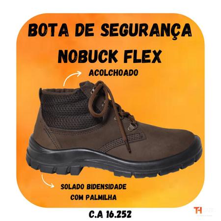 Imagem de Bota Botina De Segurança Nobuck De Amarrar Masculina Bico Pvc Epi com Ca