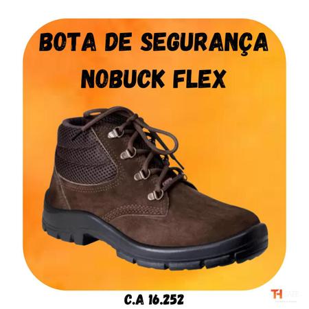 Imagem de Bota Botina De Segurança Nobuck De Amarrar Masculina Bico Pvc Epi com Ca