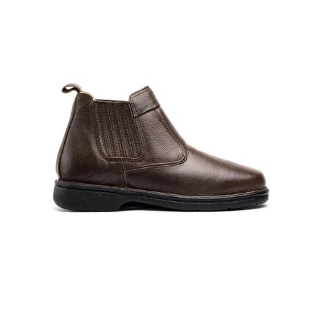 Bota Botina Ortop dica Masculino Palminha Ultra Confort Couro