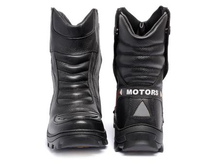 Bota Cano Alto Motociclismo Masculina de Couro Bota Preta Coturno