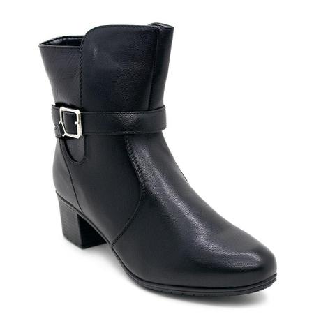 Bota Cano Curto Feminina Mooncity 72076 Preta Bota Feminina