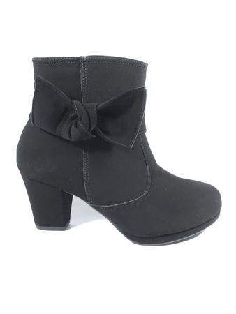 Bota Cano Curto Veludo Com La o Preta Ana Flex Outros Moda e