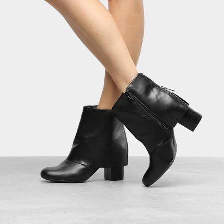 Bota cano curto via uno store pala feminina