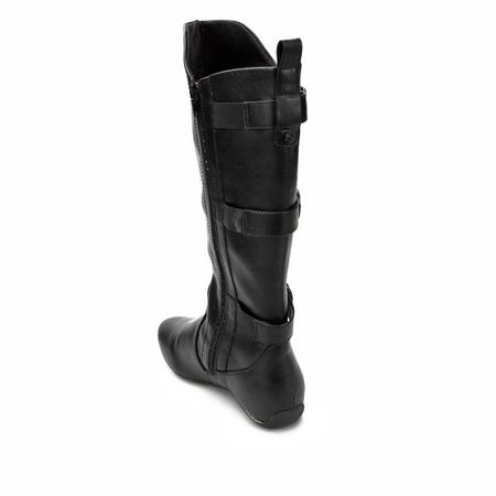 Bota cano longo comfortflex salto embutido fivelas feminina hot sale