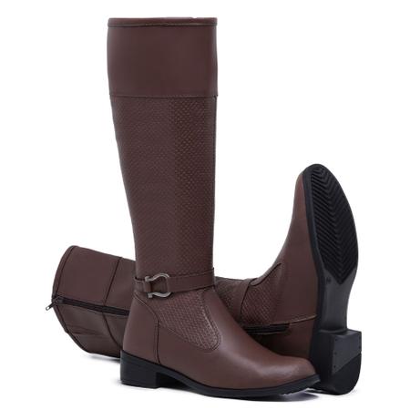 Bota Cano Longo Feminina Blogueira Resistente e Confortável NL164 - New Lopes Imagem de Bota Cano Longo Feminina Blogueira Resistente e Confortável NL164