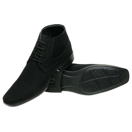 Imagem de Bota Casual Masculina Cano Curto Confortável Salto Baixo De Amarrar + Cinto + Carteira