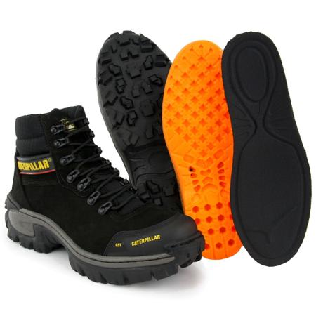 Bota Masculina Em Couro Caterpillar Reforçada E Impermeável