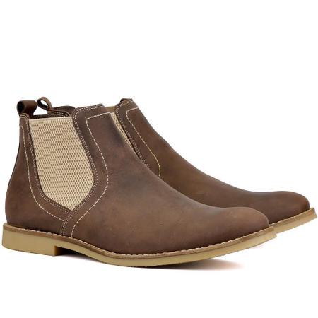 Bota Chelsea Masculina Couro Macia Confort vel Dia a Dia Escrete