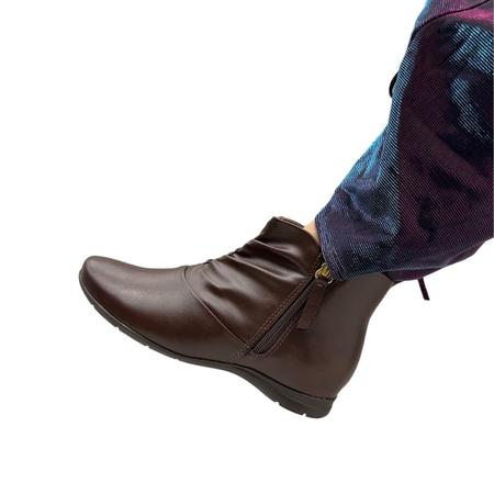 Imagem de Bota Comfortflex 2491302 Salto Grosso Ziper Original Conforto Feminino