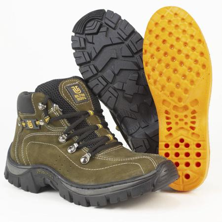 Bota Coturno Adventure Caterpillar Trail Café Em Couro