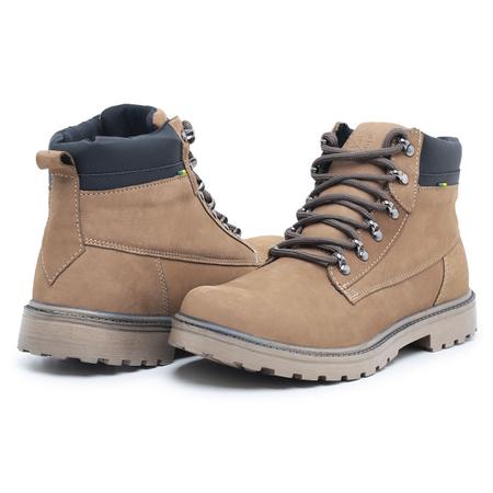 Imagem de Bota Coturno Aventura Casual Couro Masculino Cano Curto Solado Tratorado Robusto Confortável Urbano