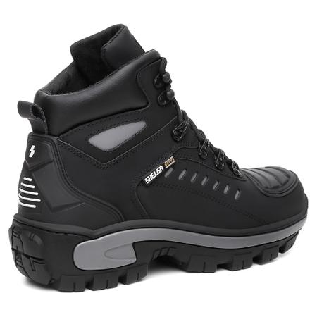 Imagem de Bota Coturno Botina Motoqueiro Masculino Em Couro Nobre Palmilha Em Gel Resistente Original Shelga