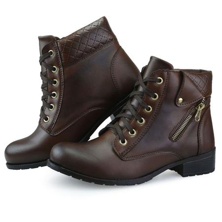 Bota coturno cano baixo deals feminina