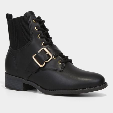 Bota Coturno Cano Curto Modare Fivela Feminina Coturno Feminino