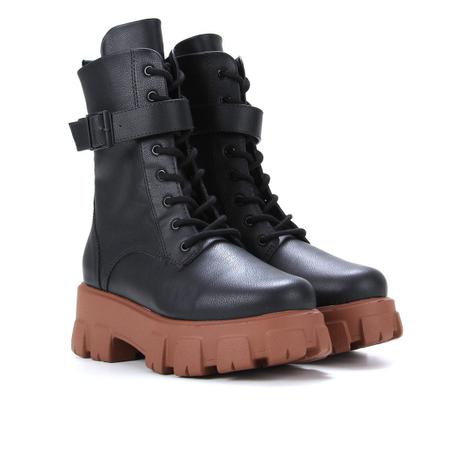 Bota coturno sale colcci tratorada preta
