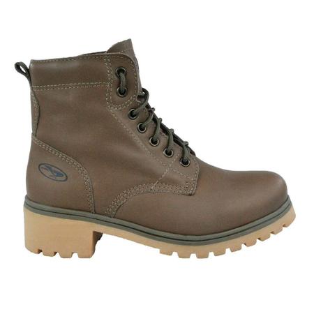 Bota Coturno Couro Beeton Feminina Cat Ranee 005 Solado de Borracha - ziper  - cano médio