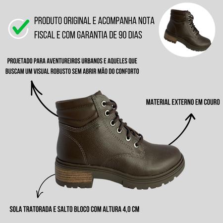 Imagem de Bota Coturno Dakota G9781 Em Couro Com Cadarço