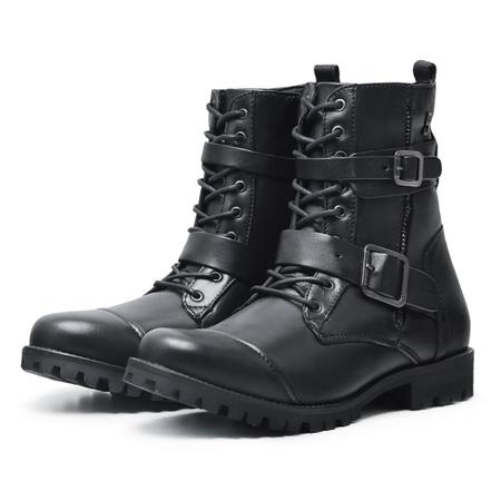 Bota Coturno Feminina Rock Couro Avalon Zelda Preta Coturno