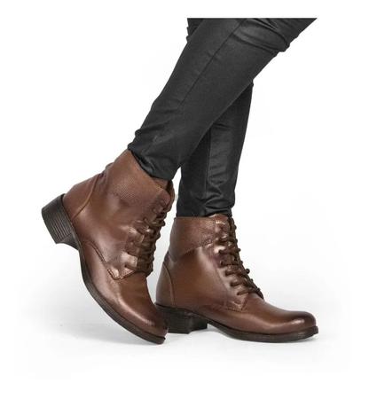 Bota cadarço hotsell marrom feminina