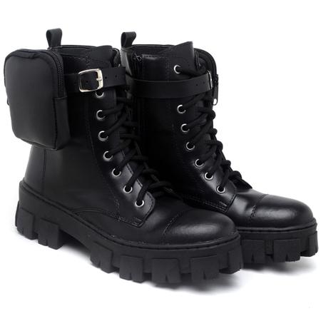 Imagem de Bota Coturno Feminina Tratorada Flatform Cano Curto Modelo Outono Inverno Classico Com Bag  Ref 022