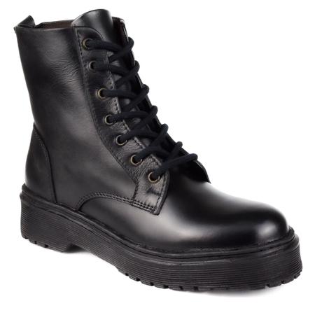 Bota Coturno Feminino Cano Baixo Tratorada em Couro Premium - Galipoli Imagem de Bota Coturno Feminino Cano Baixo Tratorada em Couro Premium