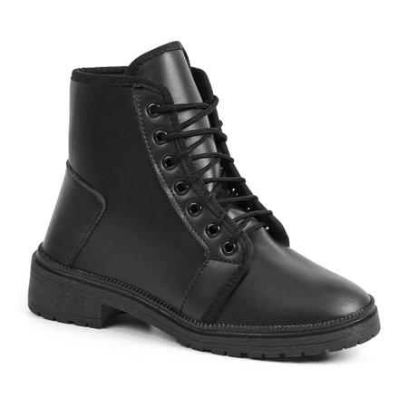 Bota Coturno Feminino Couro Cano M dio Look Fashion com Vestido