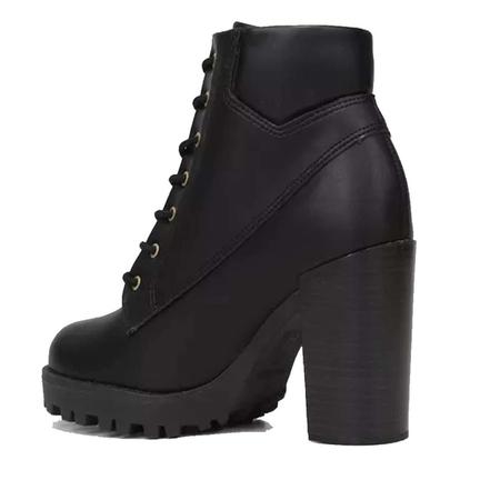 Bota coturno feminino salto hotsell alto grosso tratorada cano curto