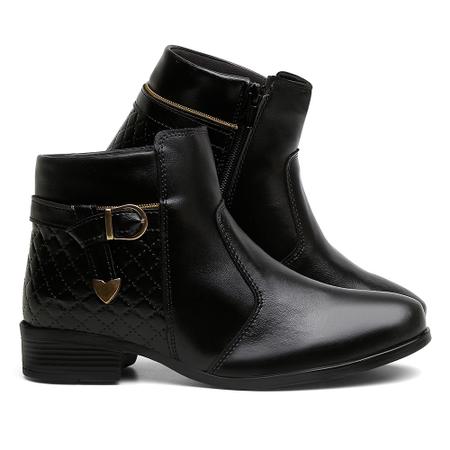 Bota Coturno Feminino Montaria Cano Curto Ziper Lateral Dona