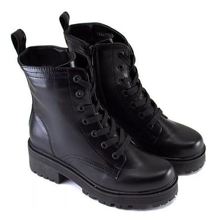 Imagem de Bota coturno feminino mooncity tratorada conforto com zíper 