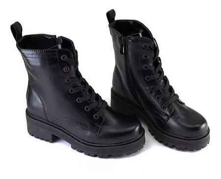 Imagem de Bota coturno feminino mooncity tratorada conforto com zíper 