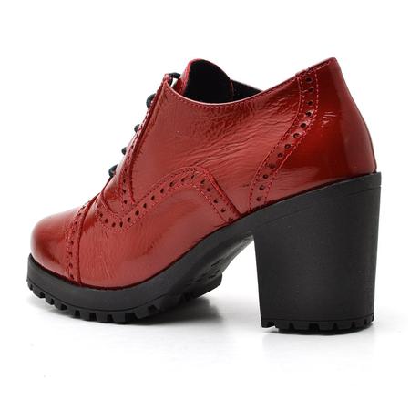 Imagem de Bota Coturno Feminino Top Franca Shoes Ankle Boot Verniz Vermelho