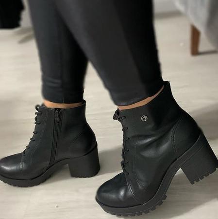 Bota Coturno Feminino Via Marte Preto Fosco 6508 Coturno