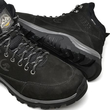 Bota Coturno Hiker Masculina Couro Cano Médio Resistente - Six Street Imagem de Bota Coturno Hiker Masculina Couro Cano Médio Resistente