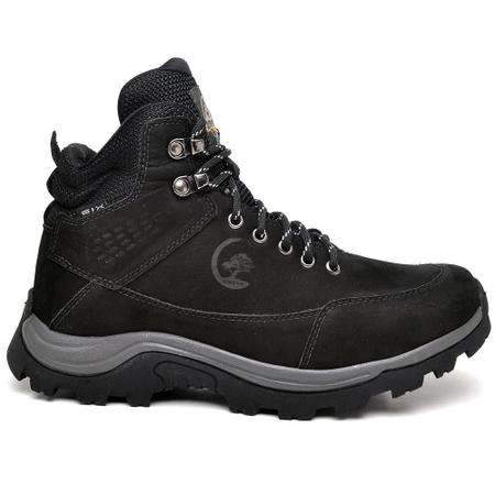 Bota Coturno Hiker Masculina Couro Cano Médio Resistente - Six Street Imagem de Bota Coturno Hiker Masculina Couro Cano Médio Resistente