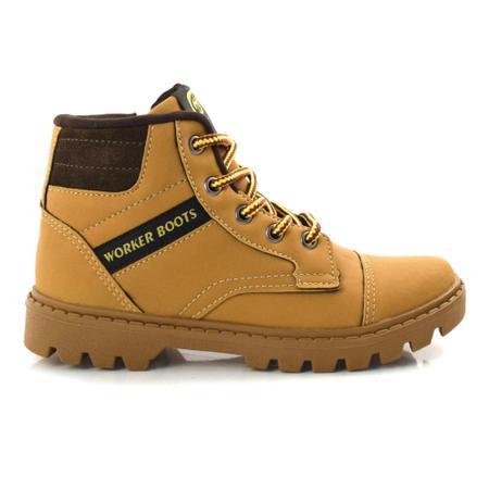 Bota Coturno Juvenil Menino Ollie Worker Cano Alto Coturno