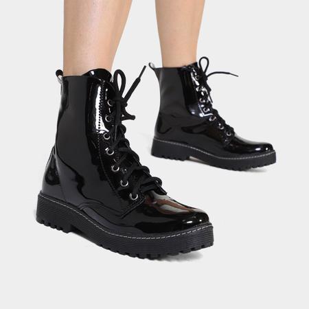 Imagem de Bota Coturno Look Fashion Tratorada Verniz Feminina