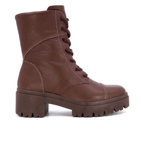 Bota Coturno Marrom Chocolate Couro Usaflex Coturno Feminino