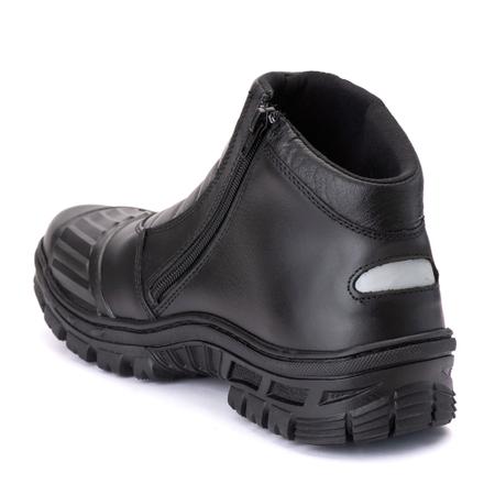 Imagem de Bota Coturno Masculina Couro Legitimo Ziper Lateral Proteção Bico Confortável Macia Trilhas Trabalho